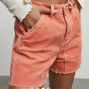 BDG Urban Outfitters Cut-Off Carpenter Shorts in Dark Orange Size 24